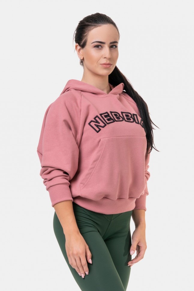 Толстовка Nebbia 581 conic HERO Sweatshirt with a hoodie Old rose