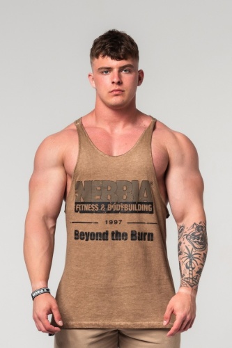 Майка Nebbia Washed-off Oversized Stringer MAX OUT 359 light brown