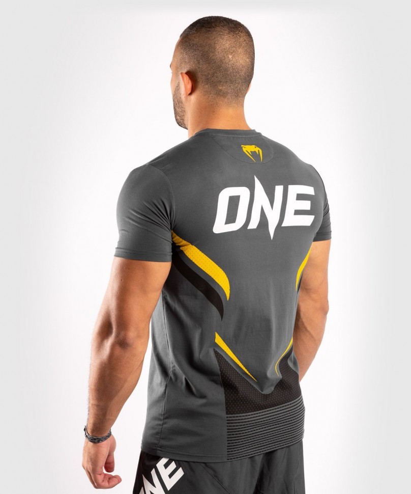 Футболка Venum ONE FC Impact Grey/Yellow 01841