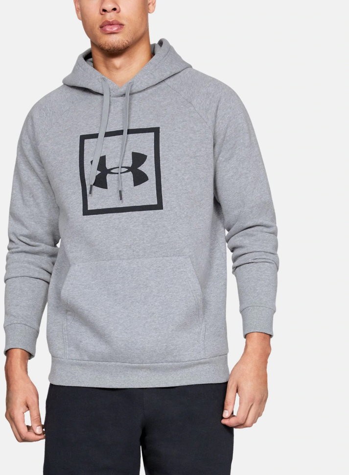 Толстовка Under Armour RIVAL FLEECE LOGO HOODY Steel Light Heather /  / Black 1329745-035