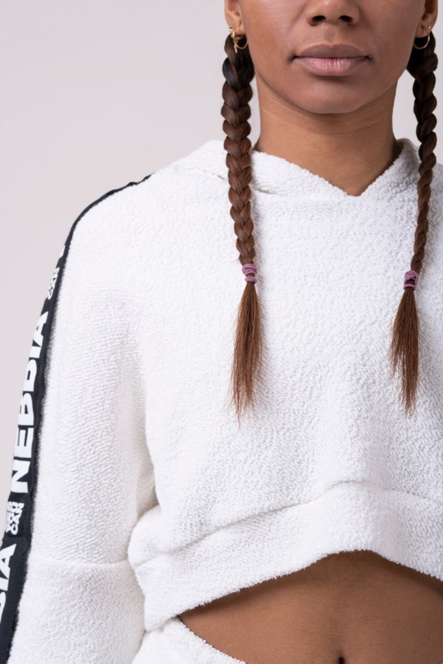 Толстовка NEBBIA Ribbon cropped hoodie 520 WHITE