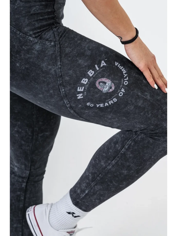 Леггинсы Nebbia Washed High Waisted Leggings GYM WARRIOR 776  Black