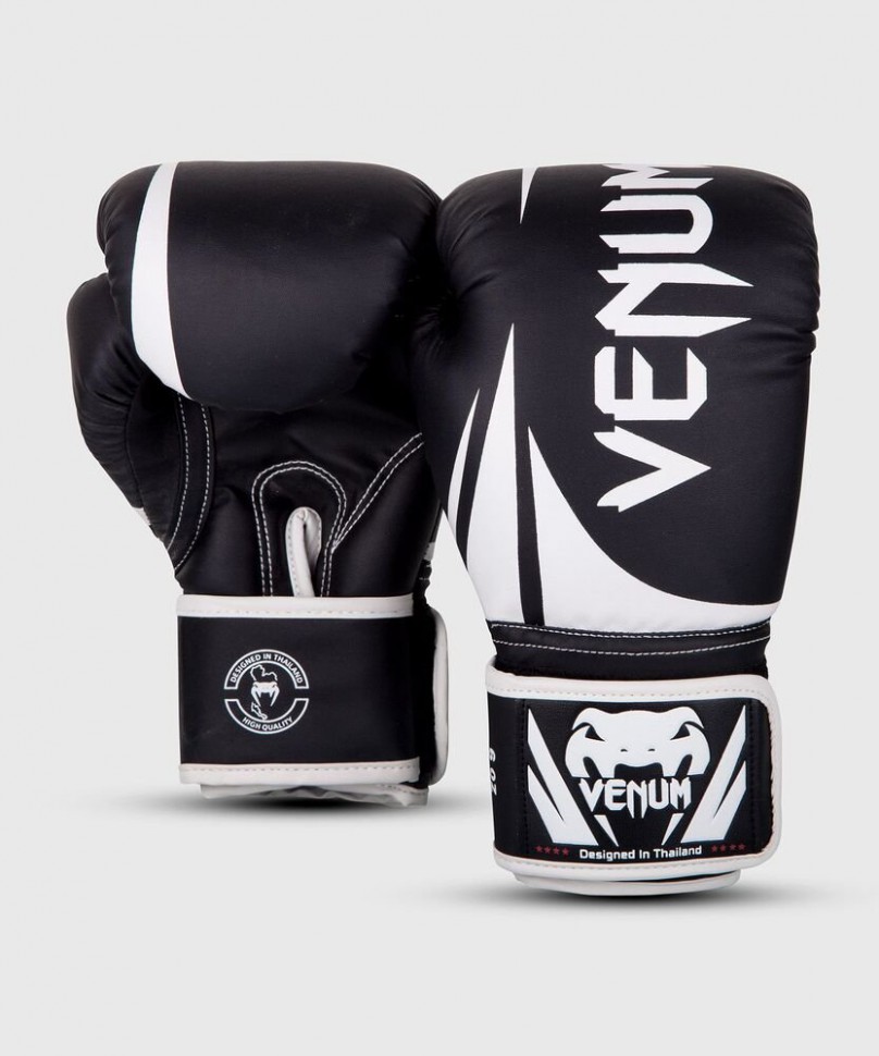Перчатки боксерские детские Venum Challenger 2.0 Kids Black/White 01147