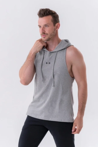 Майка Nebbia Fitness Tank top with a hoodie 323 Grey