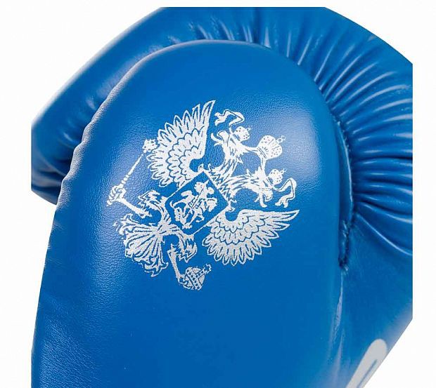 Перчатки боксерские Clinch Olimp C111синие с флагом
