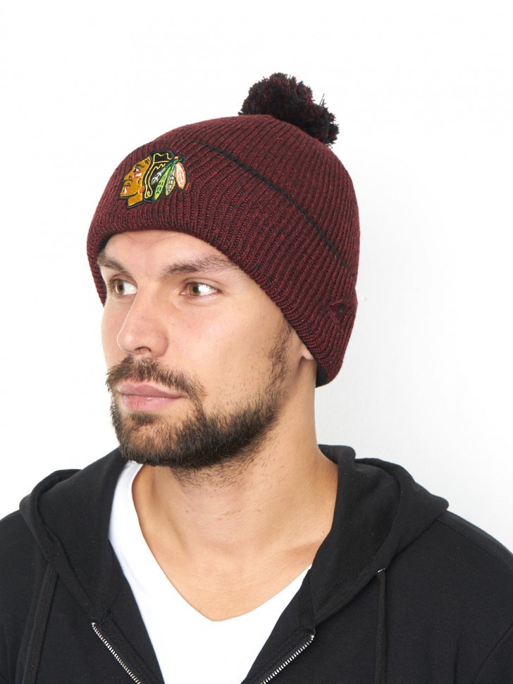 Шапка ATRIBUTIKA & CLUB Chicago Blackhawks, темно-красн.  59077