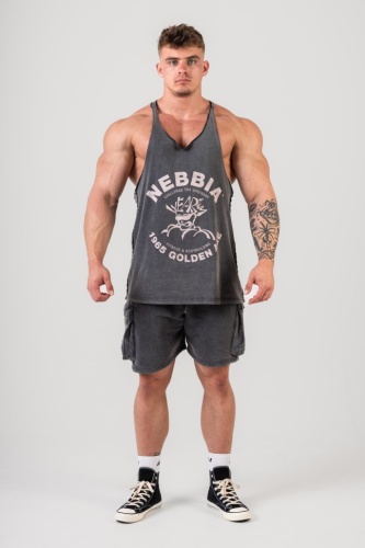 Майка Nebbia Washed Muscle Back Stringer GOLDEN AGE 791 Grey