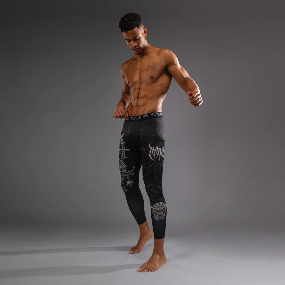Компрессионные штаны Venum Gladiator 5.0 Men's Spats - Black/Silver Ven05317-109