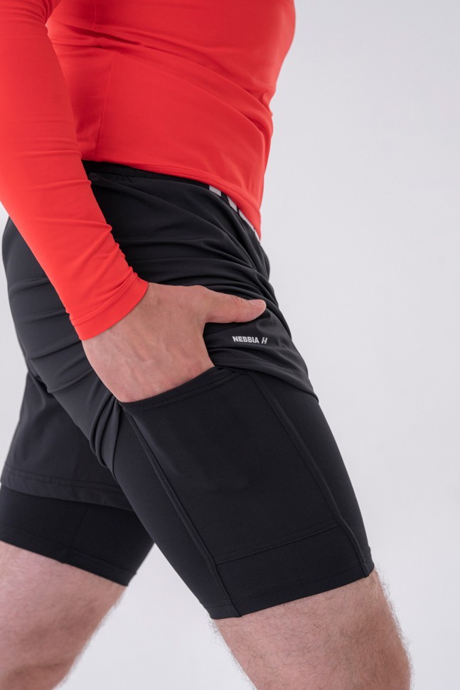 Шорты Nebbia Double-Layer Shorts with Smart Pockets 318 black