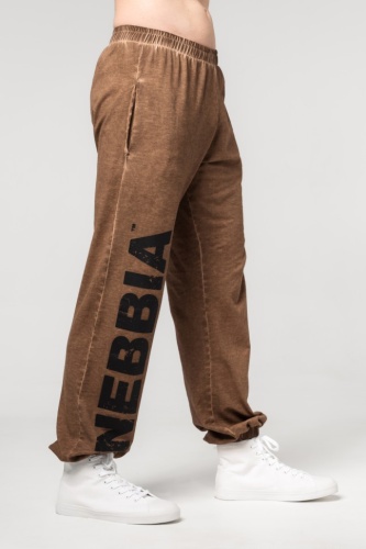 Брюки Nebbia Washed-off Gym Sweatpants Baggy Style GYM BRO 373 brown
