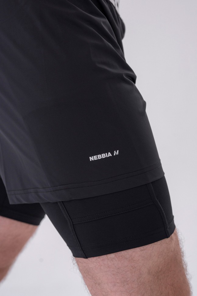 Шорты Nebbia Double-Layer Shorts with Smart Pockets 318 black