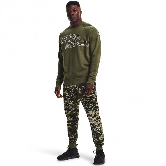 Брюки Under Armour UA RIVAL FLC CAMO SCRIPT JGR 1366313-390