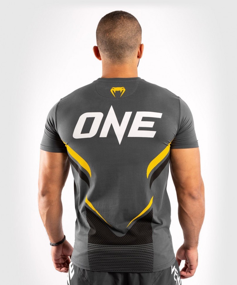 Футболка Venum ONE FC Impact Grey/Yellow 01841