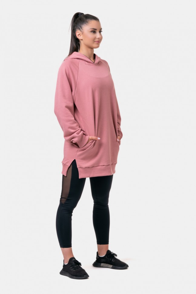 Толстовка Nebbia 580 Everyday HERO Long Sweatshirt with a hoodie Old rose