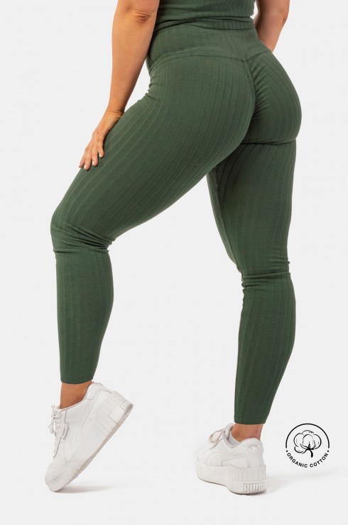 Лосины Nebbia Organic Cotton Ribbed High-Waist Leggings 405 D.green