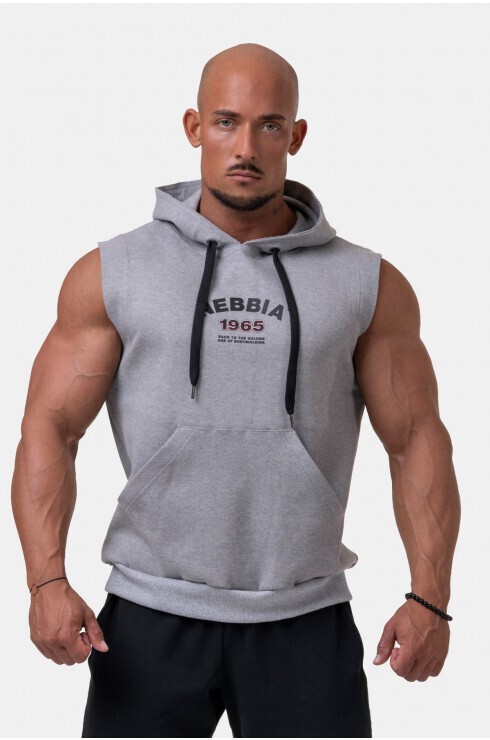 Футболка Nebbia Golden Era ragtop hoodie 197 light grey