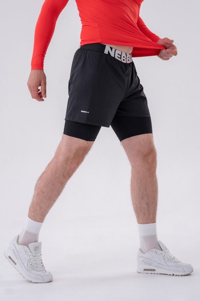 Шорты Nebbia Double-Layer Shorts with Smart Pockets 318 black
