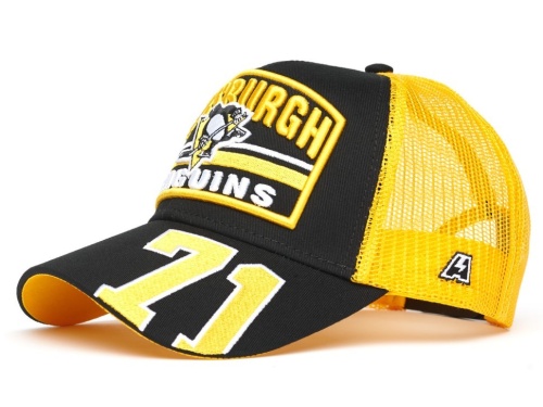 Бейсболка ATRIBUTIKA & CLUB Pittsburgh Penguins №71, черн.-желт. 31326