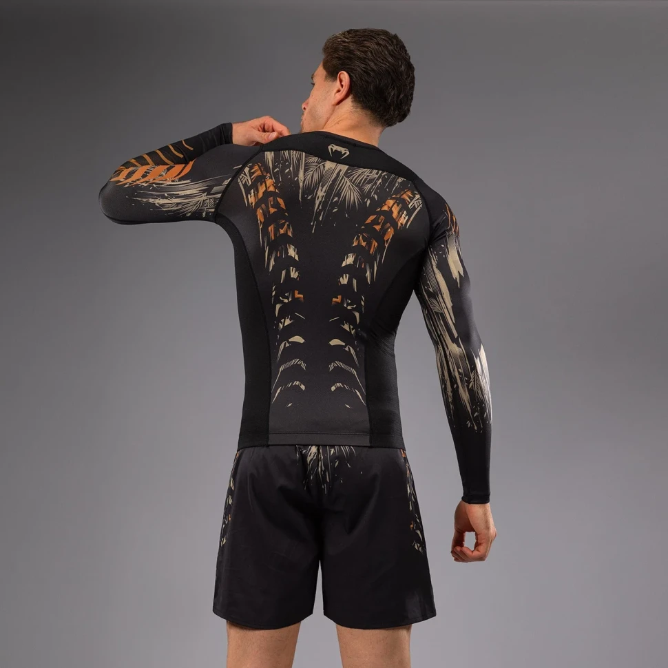 Рашгард Venum Tiger Men's L-S Rashguard - Black/Neon Orange Ven05339-117