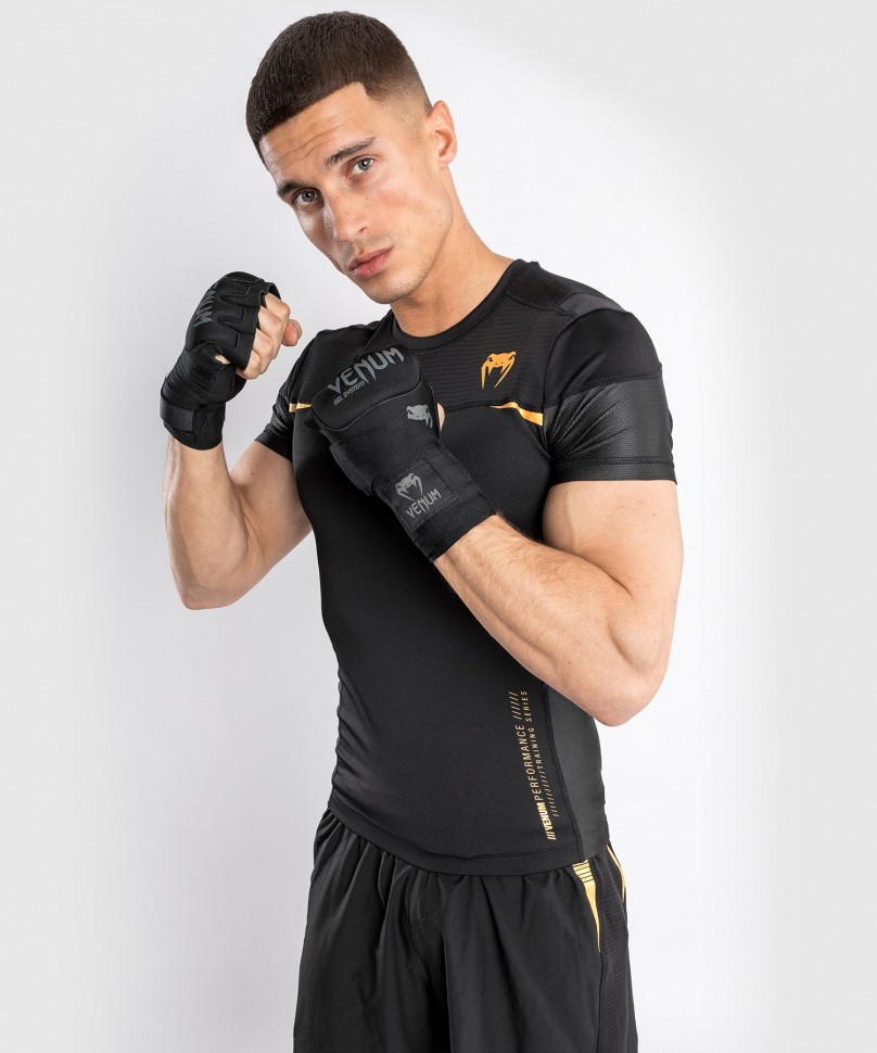 Футболка Venum компрессионная Tempest 2.0 Black/Gold 04306