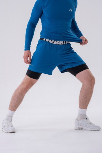 Шорты Nebbia Men Double-Layer Shorts with Smart Pockets 318 Blue