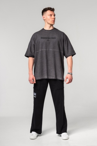 Футболка Nebbia Washed-off Oversized Heavyweight Cotton T-shirt NO SHORTCUTS 369 light grey