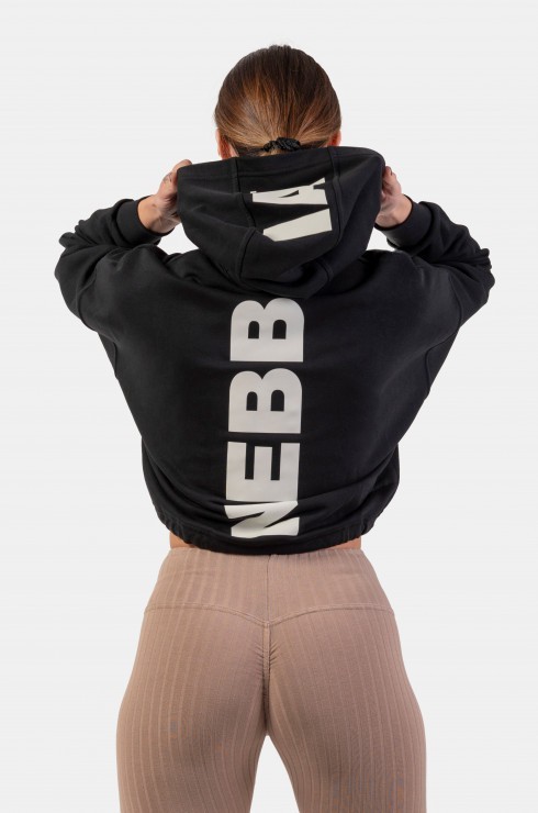 Толстовка Nebbia укороченная 421 GLoose Fit Crop Hoodie Iconic Black