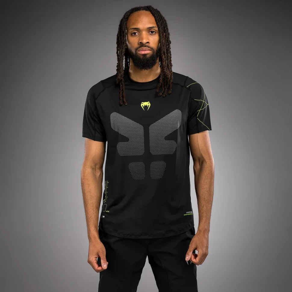 Футболка Venum Training Camp 4.0 Dry Tech T-shirt - Black/Neon Green Ven05487-103