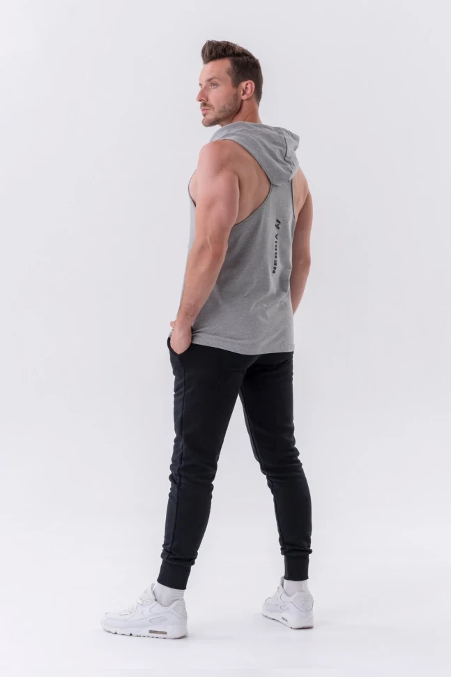 Майка Nebbia Fitness Tank top with a hoodie 323 Grey
