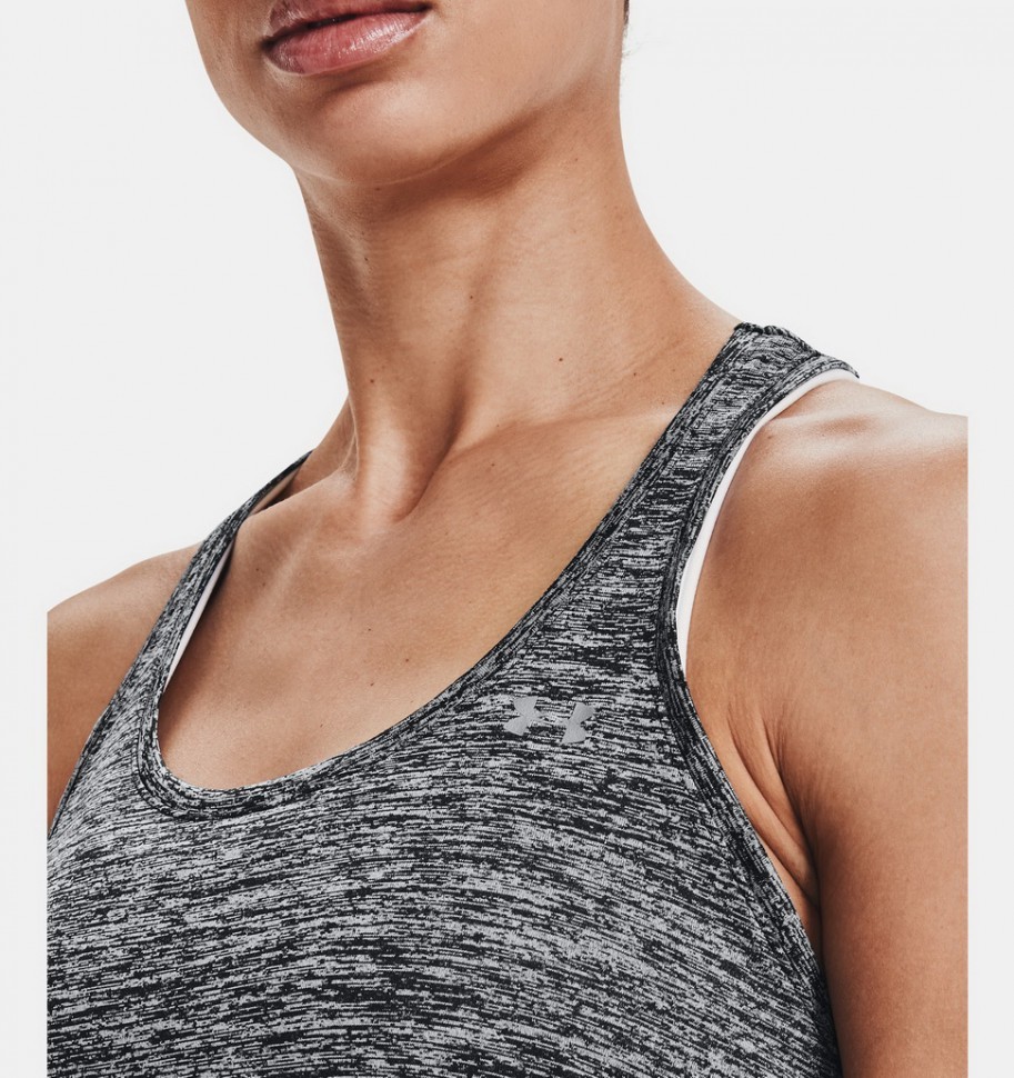 Майка Under Armour Tech Tank - Twist Black /  / Metallic Silver 1275487-001