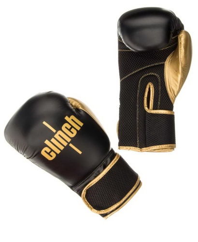 Перчатки боксерские Clinch Aero черно-золотые C135зол