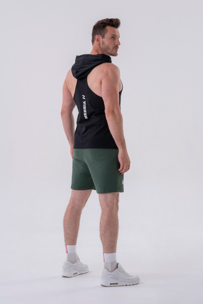 Майка Nebbia Fitness Tank top with a hoodie 323 Black