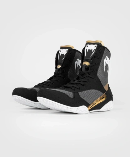 Боксерки Venum Elite Boxing Shoes - Black/White/Gold Ven03681-523