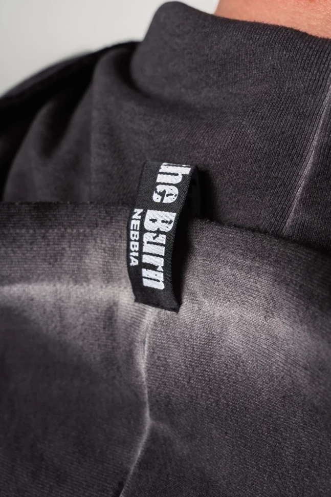 Толстовка Nebbia Washed-off Zip Up Hoodie GYM BRO 362 black