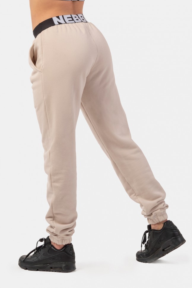 Брюки Nebbia Iconic Mid-Waist Sweatpants with elastic “N” waistband 408 Cream
