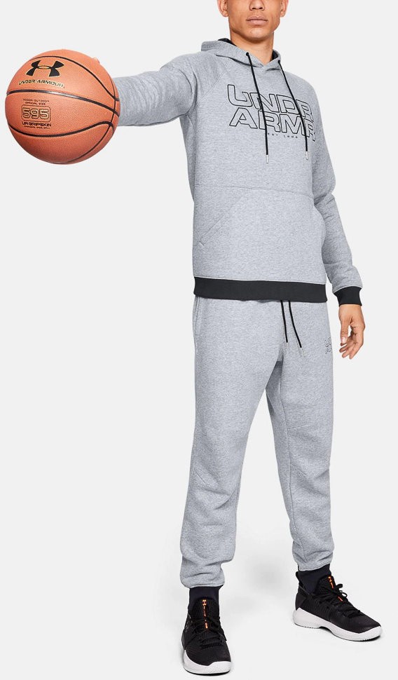 Толстовка Under Armour Baseline Fleece P/O Hoody Steel Light Heather / Black / Black 1317447-035