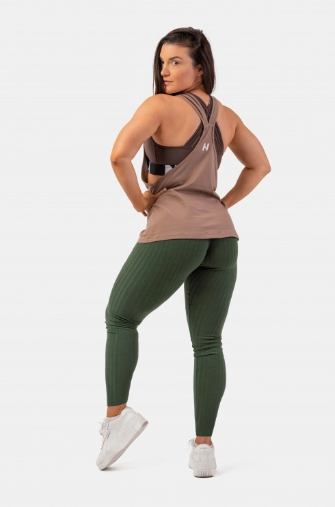 Майка Nebbia 419 Sleeveless Loose Cross Back Tank Top “Feeling Good” Brown