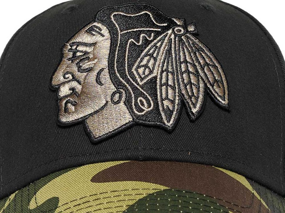 Бейсболка ATRIBUTIKA & CLUB Chicago Blackhawks, милитари-черн. 28137