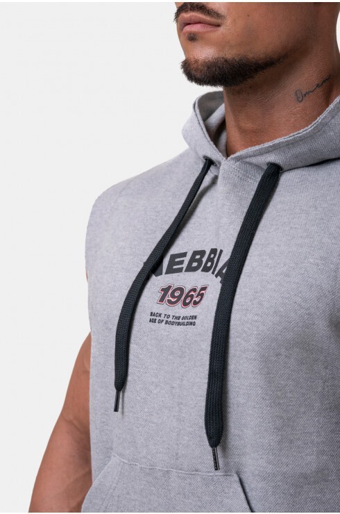 Футболка Nebbia Golden Era ragtop hoodie 197 light grey