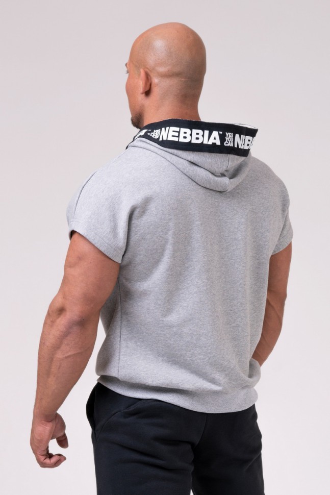 Футболка Nebbia Reg top with hoodie 175 light grey