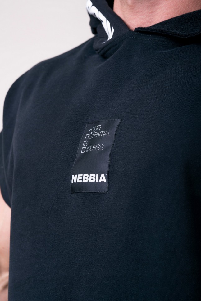 Футболка Nebbia Reg top with hoodie 175 black
