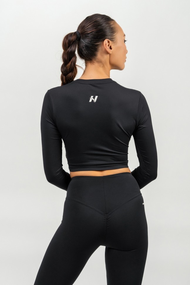 Лонгслив Nebbia Cropped Long Sleeve Top ELEVATED 468 Black