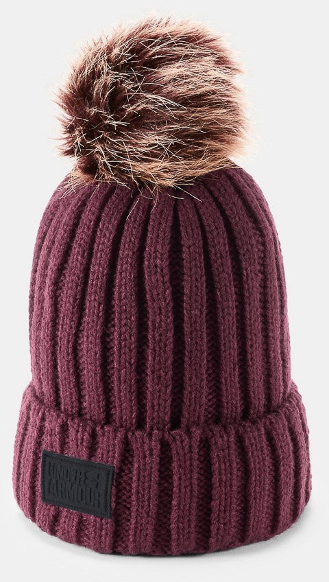 Шапка Under Armour Snowcrest Pom Beanie Dark Maroon / Peach Horizon / Black 1299905-600