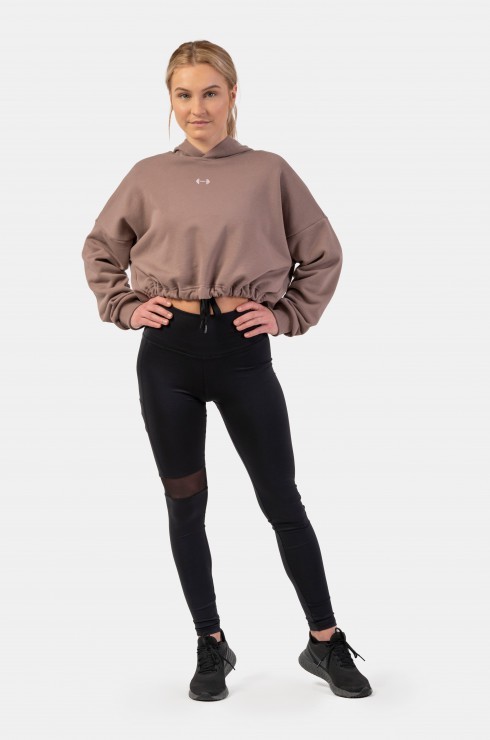 Толстовка Nebbia укороченная 421 GLoose Fit Crop Hoodie Iconic Brown