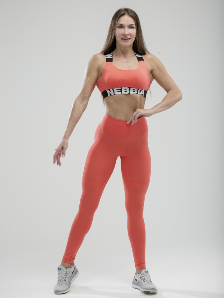 Лосины NEBBIA High waist Fit&Smart leggings 505 персиковый