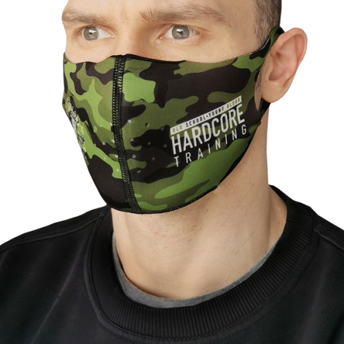 Неопреновая маска Hardcore Training Green Camo hctfig033