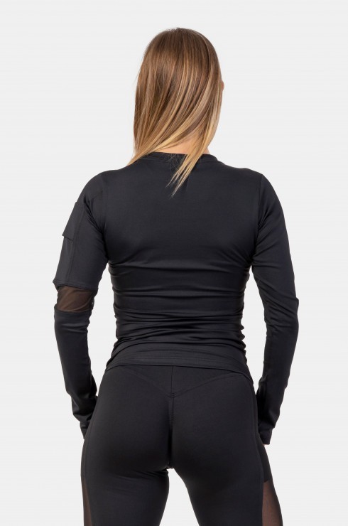 Лонгслив Nebbia Long Sleeve Smart Pocket Sporty Top 418 Black