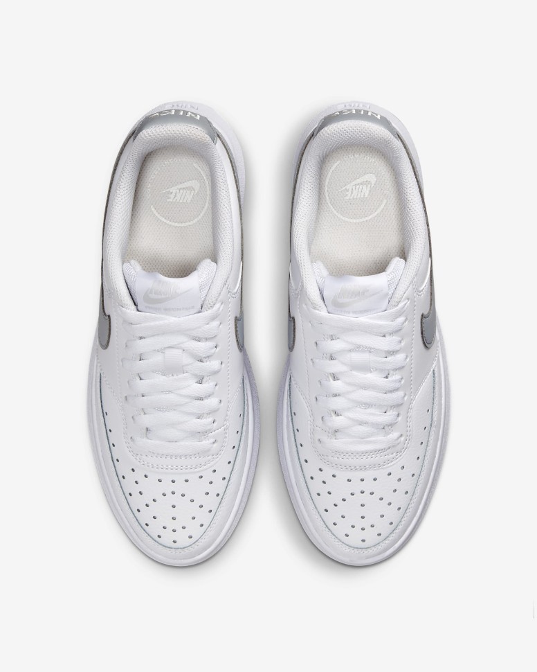 Кеды Nike W Court Vision Alta Ltr white mtlc platinum-summit white DM0113-101