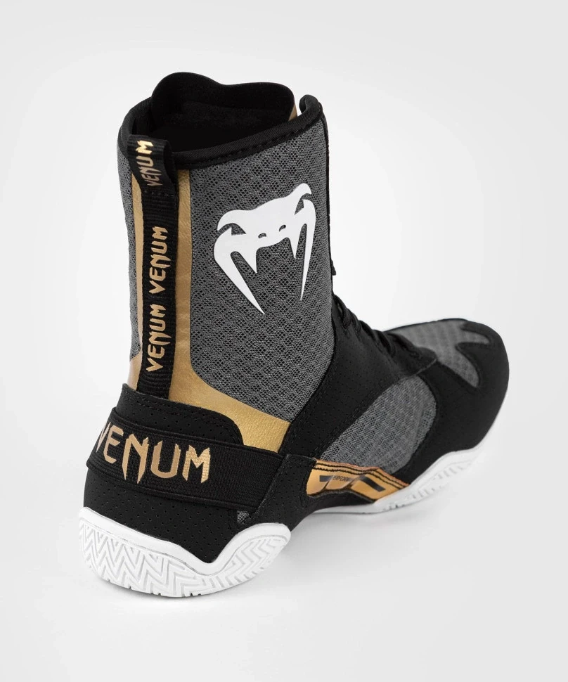 Боксерки Venum Elite Boxing Shoes - Black/White/Gold Ven03681-523