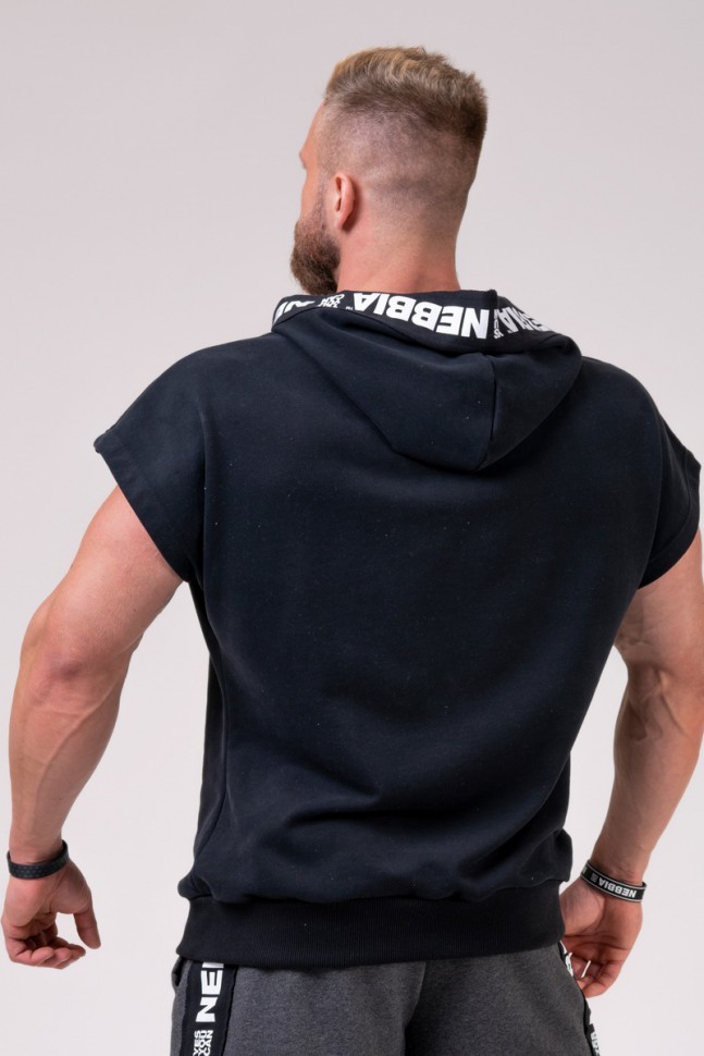 Футболка Nebbia Reg top with hoodie 175 black